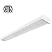 Hykolity 4ft 40W LED Garage Shop Light Wraparound Flushmount Commercial Office Ceiling Lamp 2800 Lumens 5000K Daylight White 64w Fluorescent Equivalent
