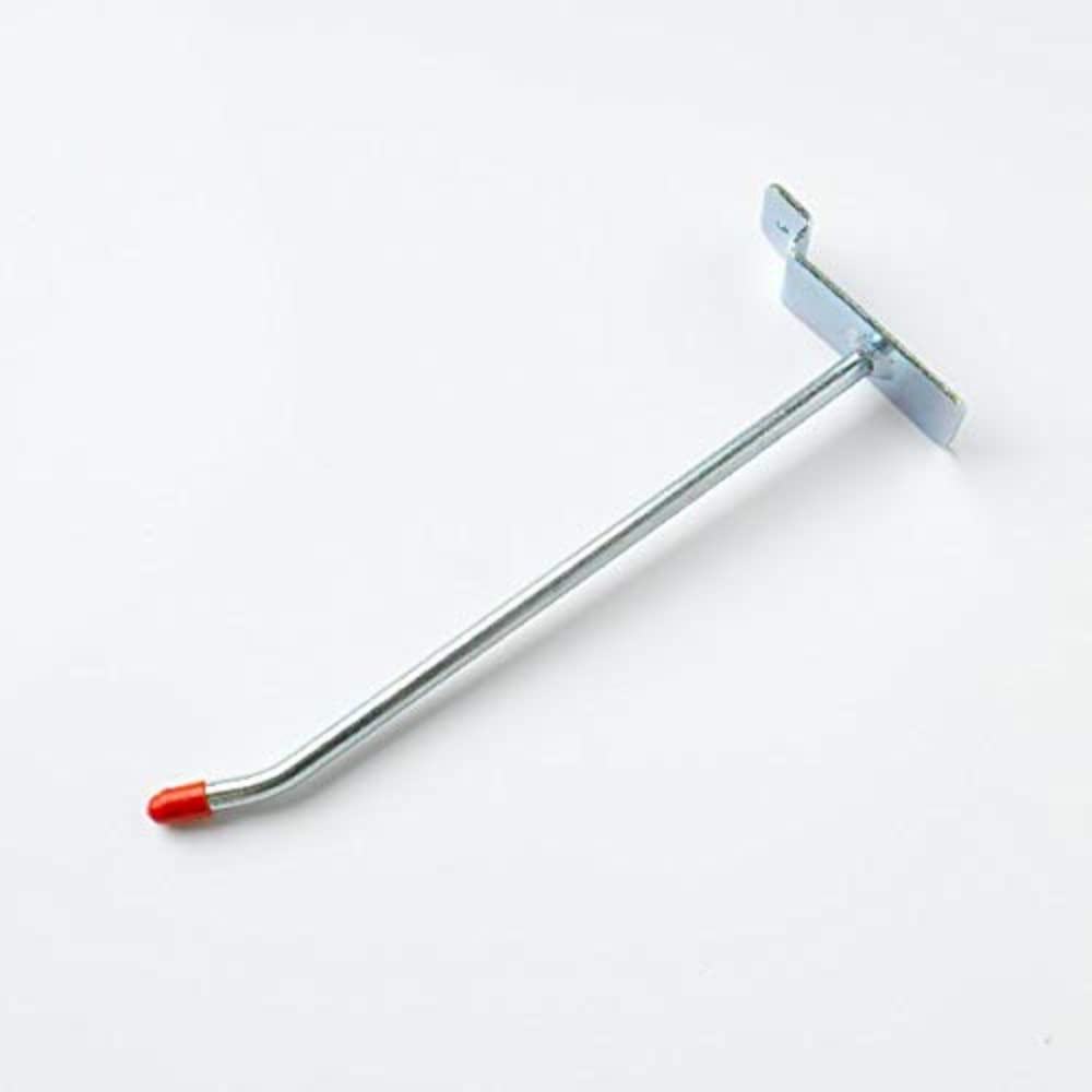 Merriway BH07552 (10 Pcs) Single Projection Slatwall Hooks, Steel 200mm (8 Inch) - Pack of 10 Pieces