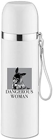 Custom Portable Stainless Steel Vacuum Flask Ariana Singer Grande Cute Cartoon Poster Water Bottle For Outdoor Sports White 14.5oz/350ml by Jade Tumbler
