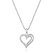 B&E 925 Sterling Silver Heart Necklace Pendant -Girlfriend Women Girl Valentines Day Jewelry-CZ Diamonds