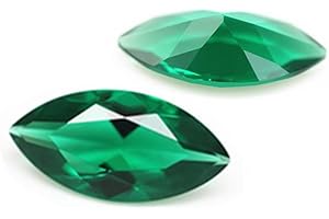 PONYTOYY Emerald Marquise Cut Gemstone Faceted Rich Green Emerald Gem ER047