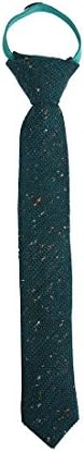 Blue Boys Retro Zipper Up Necktie Adjustable Formal Tie - Speckled Tweed