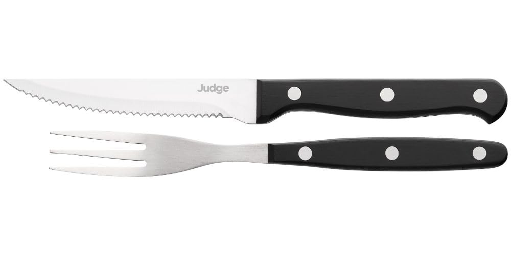 Judge Classic 12 Piece Steak Knife & Fork Set - High Grade Stainless Steel, Dishwasher Safe — image 1