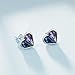 AOBOCO Sterling Silver Blue Purple Heart Earrings, Crystals from Austria, Hypoallergenic Stud Earrings, Anniversary Birthday Jewelry Gifts for Women - Your Prisoner of Love Series