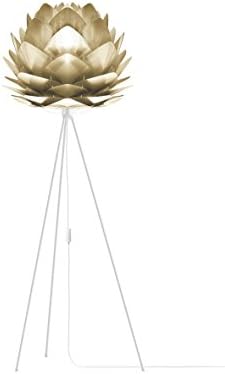 VITA Copenhagen 2070_4011 Silvia Tripod Floor Lamp with White Base, 60", Brushed Brass