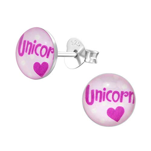 925 Sterling Silver Unicorn Stud Earrings for Women & Girls – Cute Fantasy Jewellery Gift Boxed