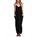May&Maya Women's Adjustable Shoulder Straps Maxi Dress (S, Black)
