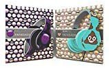 Emoji Poop & Purple Horn Devil Emoji Print Folding Fatheads Headphones, Bundle of 2