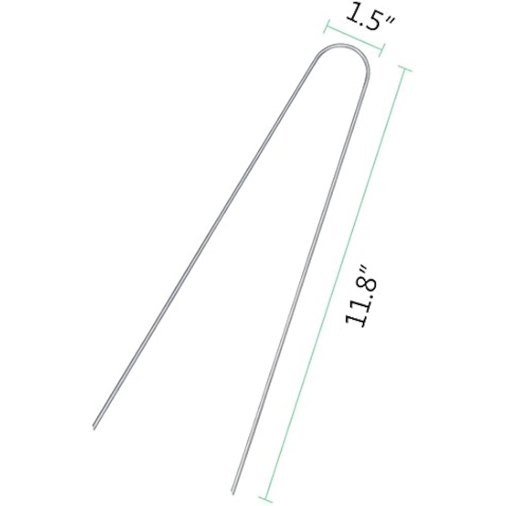 UShaped 50Pack 12 Inches Heavy Duty 11 Gauge Galvanized Steel Garden