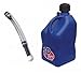 VP Racing Fuels 5 Gallon Square Motorsport Utility Jug Blue w/ 14 Inch Standard Hose. Features Close-Trimmed Cap and Neck for Tight Seal
