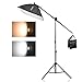 Emart 45W Dimmable Overhead Softbox Led Boom Arm Hairlight, Photography Photo Boom Light Stand w/Sandbag Setup, Adjustable Double Color Daylight Soft Box Set Continuous Studio Lighting Kit