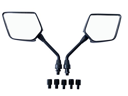 Motobiker 1Pair Motorcycle Mirror Motorbike E-bike Rear View Side Mirrors -Includes Conversion Adapter Kit to 8mm -10mm - Universal For Honda/Kawasaki/Suzuki/Yamaha/KTM Black