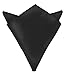 Moda Di Raza Black Pocket Squares, Hanky Satin Finish, Handkerchief for Men, Pañuelos Para Hombres, For Formal Suit Wedding, Black Handkerchief