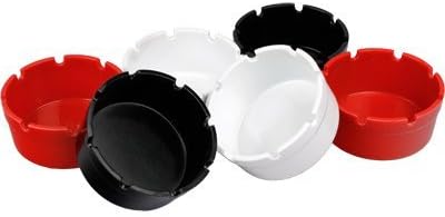 Cigarette Ashtray: 4" Deep Modern Plastic Cigarettes Ashtray - 2 Ct - Ships Assorted Colors