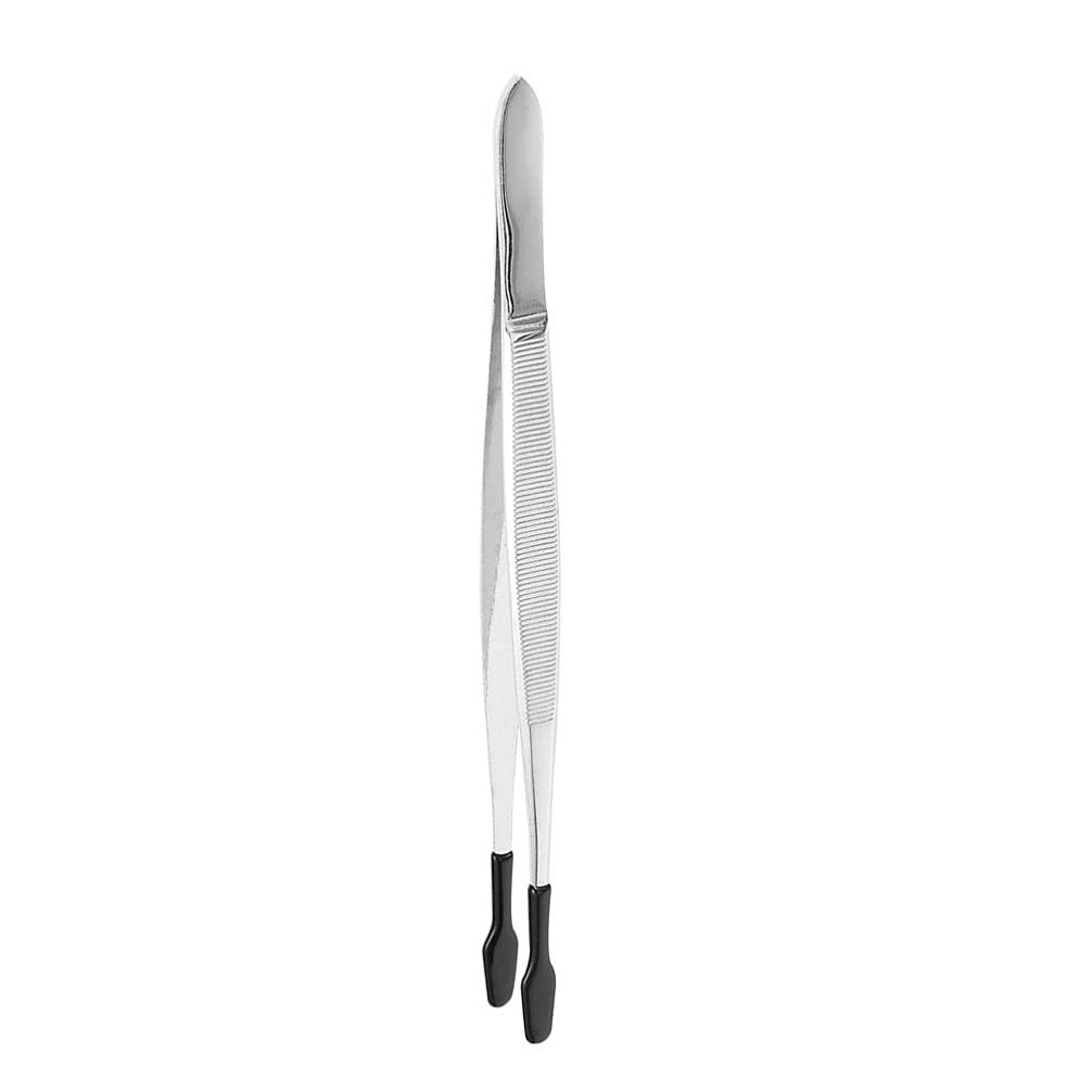 DOITOOL Stamp Tweezer 4.72 Inch Lightweight Stainless Steel Anti-Static Tweezers with Non-Slip Handle for Philately and Delicate Object Handling