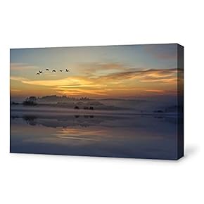 Canvas Wall Art for Living Room,Bedroom Home Artwork Paintings Sailboat Under The Sunset Ready to Hang - 12x18 inches