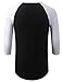 URBANCREWS Mens Hipster Hip Hop 3/4 Sleeve Raglan Baseball T-shirt BLKWHT, M