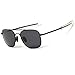 WPF Retro Polarized Sunglasses Aviator Sun Glasses for Men (As Picture, Black Frame Black Grey Lens)