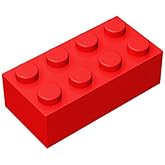 Classic Building Bricks 2 x 4 100 Piece, Compatible with Lego Parts 3001, Creative Play Set - 100% Compatible with Lego and All Major Brick Brands(Colour:Red)