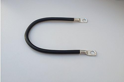 16mm² Earth Strap Cable for Battery - 10MM Bolt Holes - Motor - Boat - Car - Various Lengths (500mm Black)