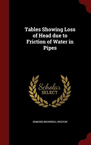 Tables Showing Loss of Head due to Friction of Water in Pipes Hardcover – August 12, 2015