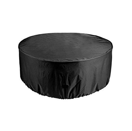 Ruilasago Garden Furniture Round Table Covers Outdoor Shelter Waterproof Windproof Anti-UV Large Circular Patio Set Cover 4 Seater (6 seaters 1.1x2.3M)
