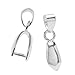 Beadalon Silver Plated 5mm Pinch Slider Bail for Gemstone & Crystal Pendants (6)
