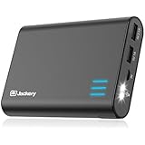 Portable External Charger Jackery Giant+ 12000mAh Dual USB Output Battery Pack Travel Backup Power Bank with Emergency LED Flashlight for iPhone, Samsung and Other Smart Devices - Black