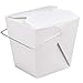 Fit Meal Prep 50 Pack 26 oz 4 x 3 Rectangle Paper Chinese Take Out Food Containers, Plain White Half Quart Chinese Asian To Go Boxes