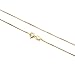 KEZEF 18k Gold over Sterling Silver 1mm Thin Box Chain Necklace Made in Italy 36 Inch