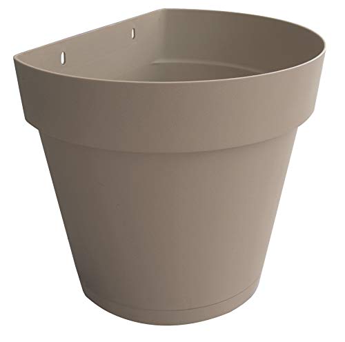 TABOR TOOLS Plastic 8.5 Inch Wall Planter Pot for Vertical Flower Garden, Living Wall or Kitchen Herbs, with Attached Saucer. VEM604A. (Grey) 