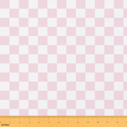 Pink White Plaid Fabric by The Yard,Checkerboard Grid Soft Polyester No Stretch Fabric for Chairs,Geometric Checker Home DIY Projects,Sewing Supplies,5 Yards,180" L x 59" W at Amazon
