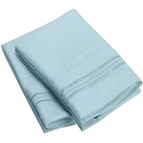 Mellanni Luxury Pillowcase Set - Brushed Microfiber 1800 Bedding - Wrinkle, Fade, Stain Resistant - Hypoallergenic (Set of 2 Standard Size, Baby Blue)