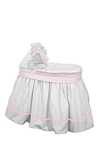 Babydoll Bedding Classic Hotel Style Ii Neutral Bassinet Liner Skirt And Hood For Boy And Girly White Pique And Pink Ribbon Detail Buy Online In Bahamas At Bahamas Desertcart Com Productid 32899857