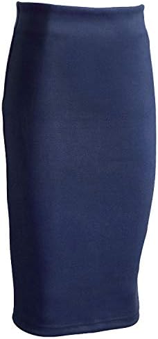 Women Solid Color Pencil Skirt Female Spring Autumn Basic High Waist Bodycon Split Knee Length Skirts