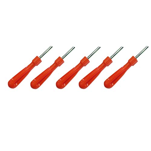 Jiasijieke 5PCS Car Tire Valve Stem Core Removal Tool Motorcycle Single Head Valve Core Remover Tube Installer with Plastic Handle