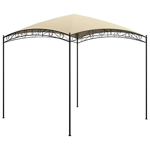Festnight Gartenpavillon Grillpavillon BBQ-Pavillon Partyzelt Markise Sonnenmarkise 3x3x2,65 m Cremeweiß 180 g/m²