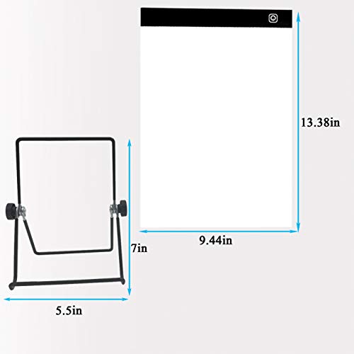 A4 LED Light Box Set Diamond Painting Board, Ultra-Thin Drawing Light Pad Powered by USB with Handbag, Adjustable Angle Stand Holder and Clips for DIY Art Craft Sketching, Water Color Paper, Artists A - Thumbnail 4
