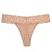 6 Pack Cotton Thong Underwear Lace Trim Soft Sexy Lingerie Panties For Women Set, Large / 10-12, Multicolor
