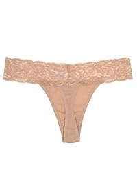 Jo & Bette ropa interior, tanga de algodón con encaje suave y sexy para dama, set de 6 unidades.