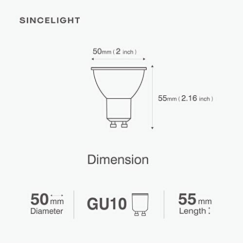 SINCELIGHT GU10 LED-lichtreflector 60° stralingshoek, 6W, RA≈92, Neutraal wit 4000K, niet-dimbaar, 550 lumen equivalent… - Afbeelding 7
