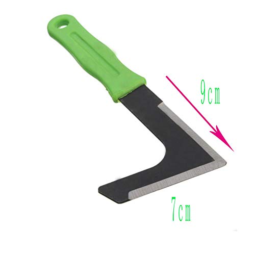 Chiloskit 2PCS Carbon Steel 8.2" L-Shape Blade Side-Walk Weeding Sickler Weed Puller Weeder Tool Machete Hook Knife Yard Lawn Tool