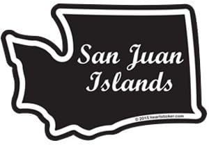 "San Juan Islands" in My Heart, Washington Heart Sticker- 100% Vinyl - Use on all flat hard smooth clean surfaces - With Sticky back - Outdoor &amp; Indoor Use - Waterproof - Weather &amp; UV resistant