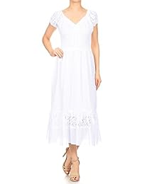 Anna-Kaci Renacimiento Campesina Doncella Vestido inspirado en encaje de manga casquillo de Boho