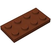 Classic Building Bricks Plate 2x4, 100 Piece, Compatible with Lego Parts and Pieces 3020, Creative Play Set - 100% Compatible with All Major Brick Brands(Colour:Brown)