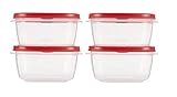 Rubbermaid Easy Find Lid Food Storage Container Square 5 Cup Value Pack of 4 Containers
