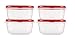 Rubbermaid 759284539132 Easy Find Lid Food Storage Square 5 Cup Value Pack of 4 Containers, 4 Clear