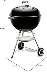 Weber Classic Kettle Charcoal Barbecue 57 cm Porcelain Enamelled Lid Bowl view 16