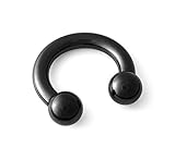 316L Black PVD Coated Surgical Steel Circular Barbell Horseshoe 6g 5/8