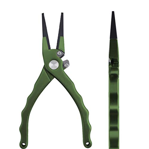 BITE Angelzubehör, professionelle Aluminium-Salzwasser-Angelzange, federbelastete Gummi-Einsatzgriffe… – Bild 4